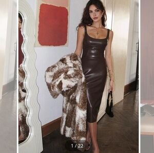 Commense Chocolate Brown Midi Dress